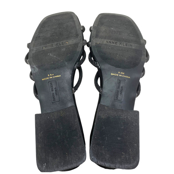 Anne Klein Nicoletta iFLex Sz 9.5 Black Block Heel Strappy Slide Sandals - Picture 7 of 8